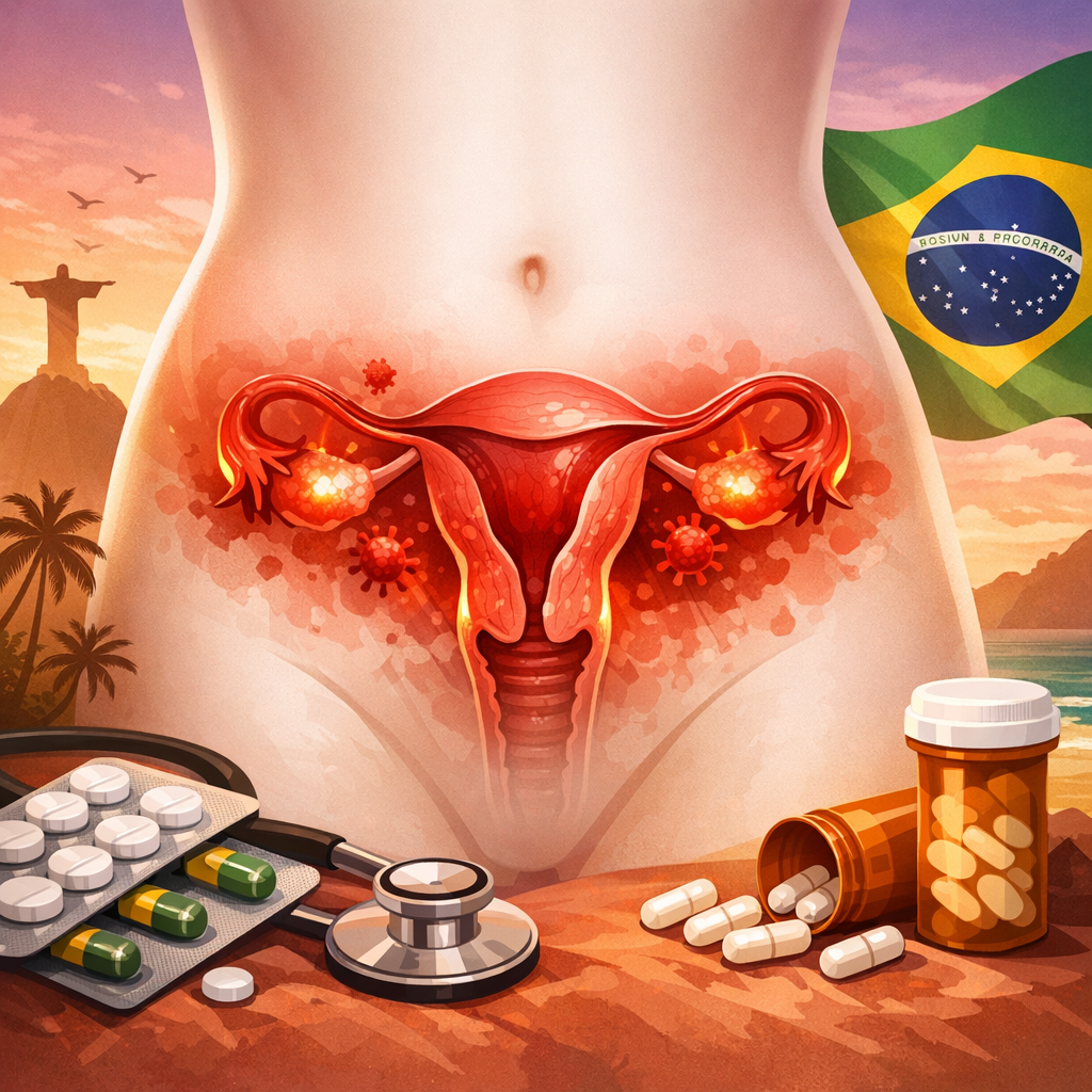 Illustration of Doença Inflamatória Pélvica: Guia Completo e Essencial para Brasileiras
