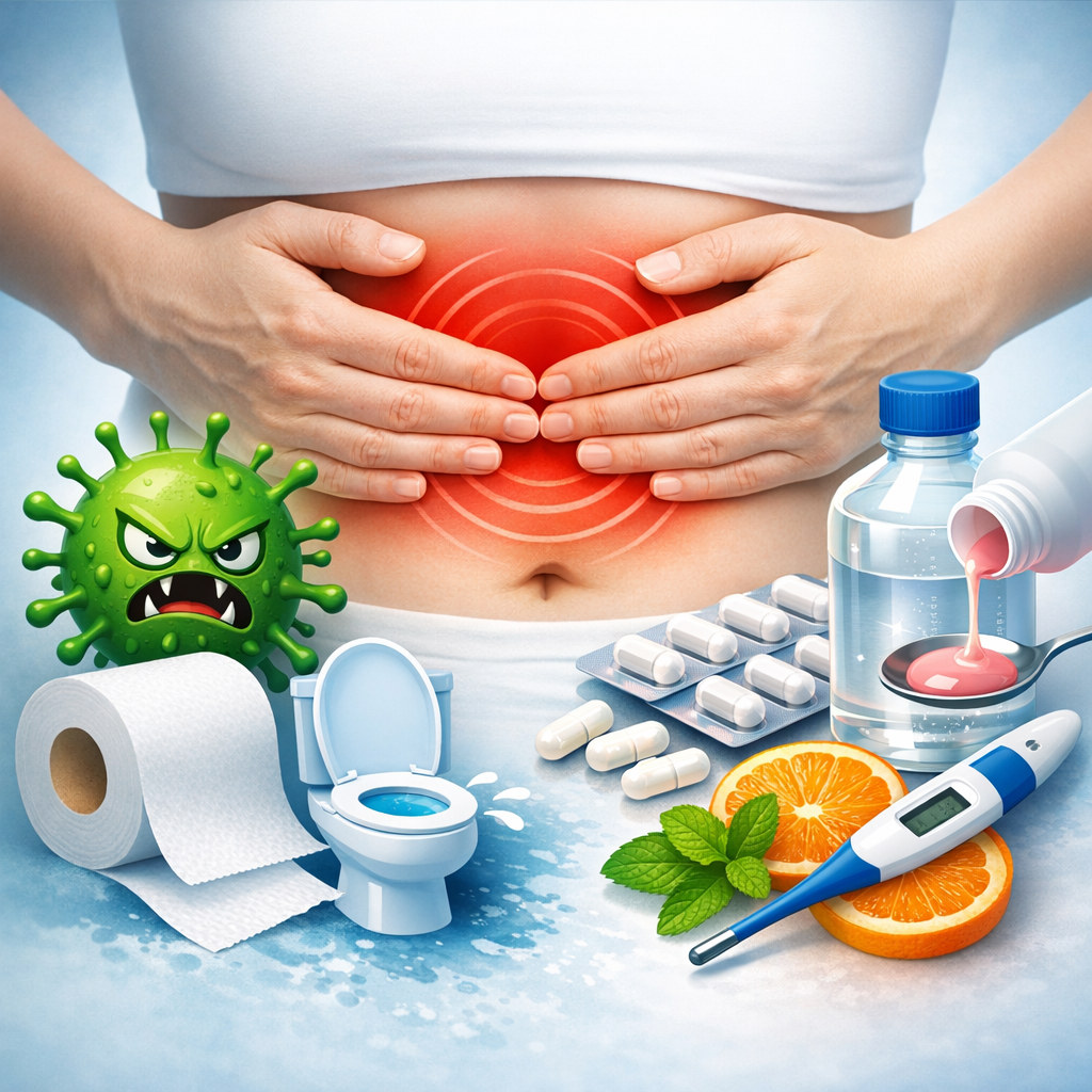Illustration of Gastroenterite: Guia Completo e Essencial para Combater Diarreia Rápido
